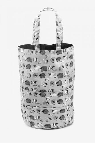 DMC SHEEP ROUND STORAGE KNITTING BAG GREY