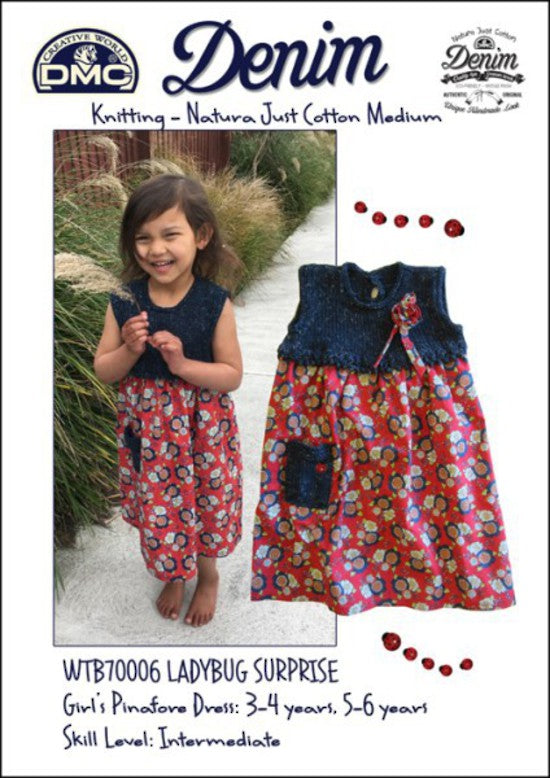 DMC Lady Bug Knitted Bodice Dress Pattern