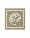 Kiwi Stitch Company, Koru Frond Cross Stitch Kit - Cream on Taupe