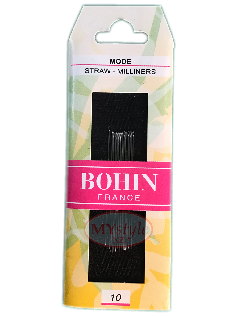 Bohin Straw Milliners Needles, Size 10